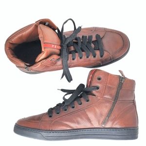Prada High Top Side Zip Sneakers size 10
